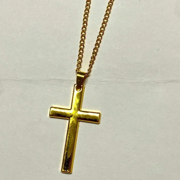 FREE With  Purchase - Gold Cross Necklace - ✝️💛 - Picture 3 of 5